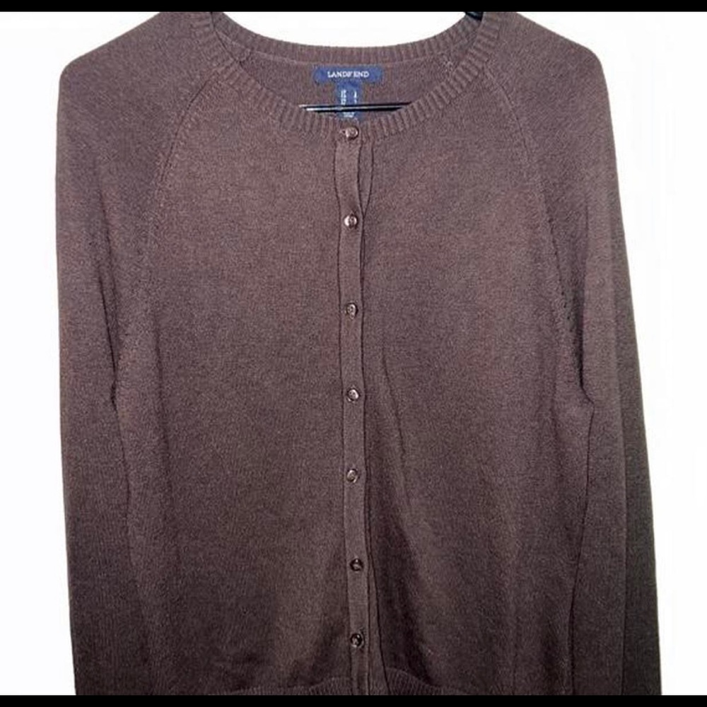 Lands End Brown Cardigan